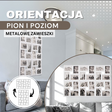 Ramka na zdjęcia 24 zdjęcia multiramka 10x15 biała