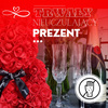 Miś z róż 22 cm czerwony z czarną kokardką miś różany z pudełkiem