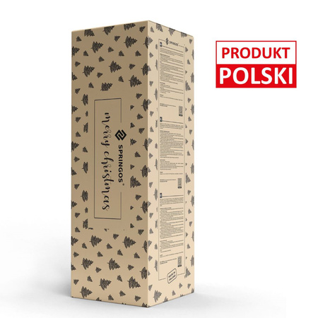 Sztuczna choinka na pniu 220 cm ośnieżona sosna diamentowa ze stojakiem i jutą premium