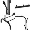 Stojak na ubrania metalowy 146x110x40 cm wieszak stojący loft czarny