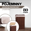 Bambusowy kosz na pranie 80 L z pokrywą ciemny brązowy