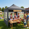 Pawilon handlowy 3x3 m namiot handlowy ekspresowy na imprezy, targ, catering, ciemnoszary