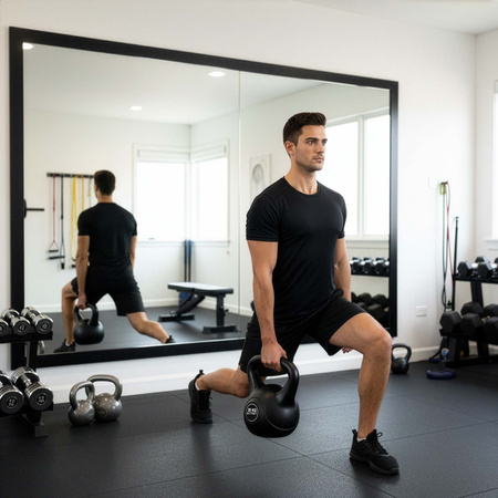 Kettlebell do ćwiczeń 20 kg hantla, odważnik treningowy ABS kula czarna