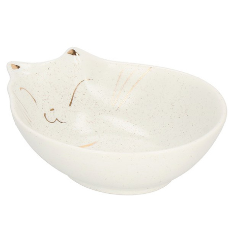 Miska ceramiczna dla kota 15 cm beżowa, złota