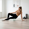 Roller fitness do masażu ciała, średnio twardy, wałek z wypustkami, miętowy