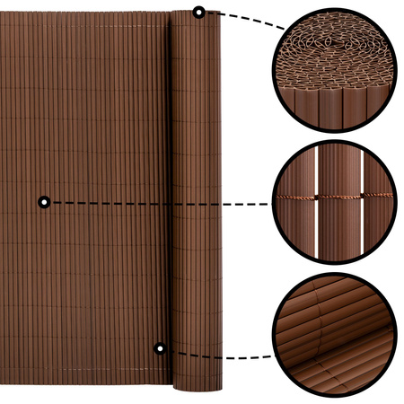 Osłona PVC maskująca 500x120 cm mata na balkon, taras, ogrodzenie, brązowa