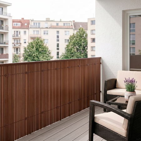 Osłona PVC maskująca 500x140 cm na balkon, taras, ogrodzenie zestaw profile, brązowe