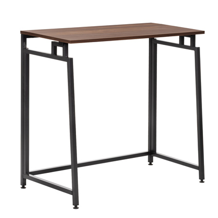 Biurko gabinetowe, stolik do nauki składany, komputerowy 80 cm drewniane, ciemnobrązowe