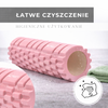 Roller fitness do masażu ciała, średnio twardy, wałek z wypustkami, różowy