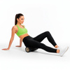 Roller fitness do masażu ciała, średnio twardy, wałek z wypustkami, czarny
