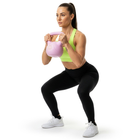 Kettlebell do ćwiczeń 8 kg hantla, odważnik treningowy ABS kula różowa