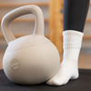 Kettlebell miękki 10 kg ciężar do ćwiczeń, kula treningowa, fitness, beżowy