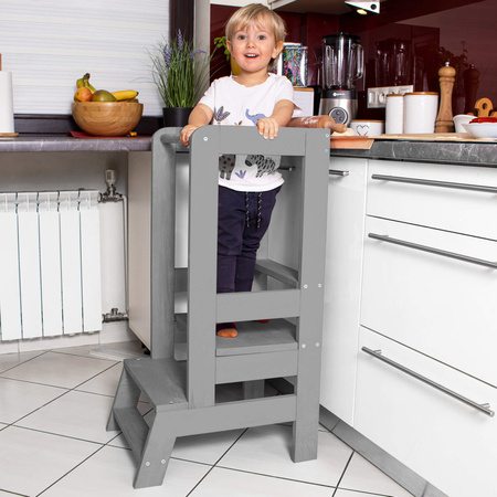 Kitchen helper pomocnik kuchenny, podest dla dzieci 90 cm szary