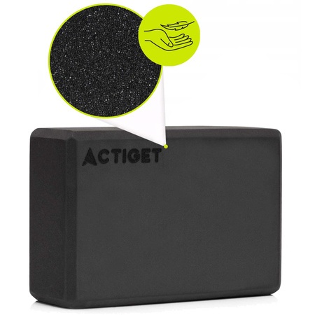 Kostka do jogi 23x15x7,5 cm pianka EVA blok do ćwiczeń klocek do pilates stretching czarny