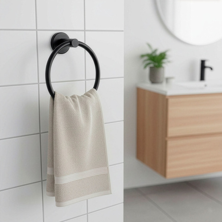 Wieszak łazienkowy na ręczniki, okrągły 14 cm uchwyt na ręcznik, czarny