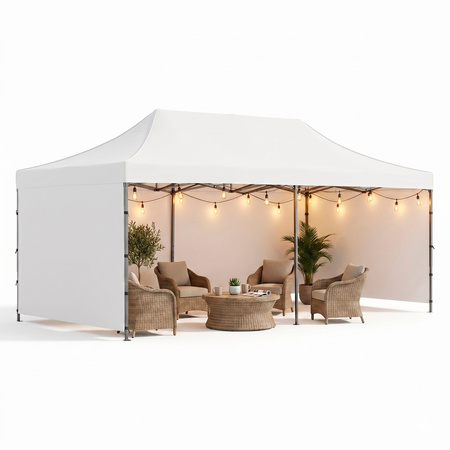 Pawilon handlowy 3x6 m namiot handlowy ekspresowy na imprezy, targ, catering, biały