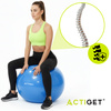 Piłka fitness 75 cm do ćwiczeń pilates i jogi z pompką, gimnastyczna, niebieska