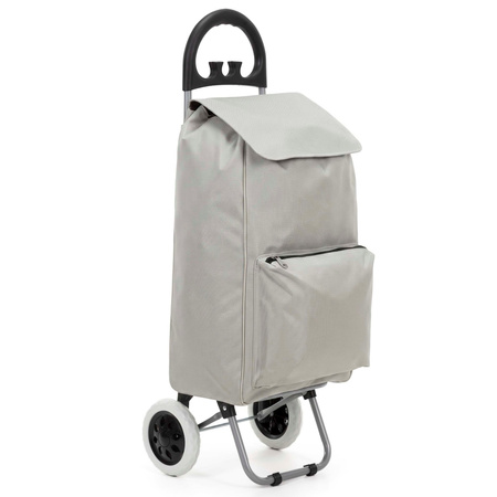 Wózek na zakupy z kieszenią termiczną 46 L walizka, torba transportowa na kółkach, udźwig 30 kg, szary