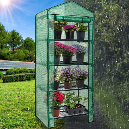 Regał foliowy, warzywniak ogrodowy UV-4 130g/m2 1,6x0,5x0,7 m zielony 