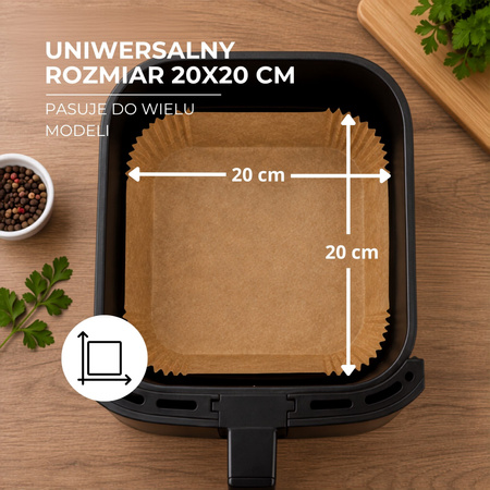 Wkłady do Airfryer 300 szt. 16x16 cm papierowe tacki do frytkownicy beztłuszczowej