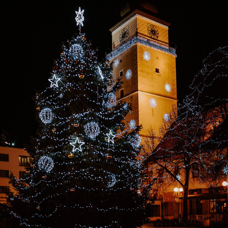 Lampki choinkowe 500 led niebieskie 27,5 m 8 funkcji świecenia, oświetlenie zewnętrzne, wewnętrzne