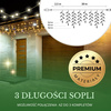 Kurtyna świetlna 500 led girlanda, lampki wewnętrzno-zewnętrzne 24 m sople biały ciepły + flash