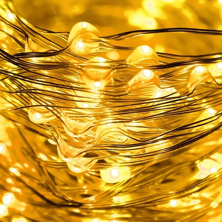 Lampki choinkowe z pilotem 480 led druciki na prąd biały ciepły