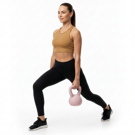 Kettlebell miękki 4 kg ciężar do ćwiczeń, kula treningowa, fitness, jasnoróżowy