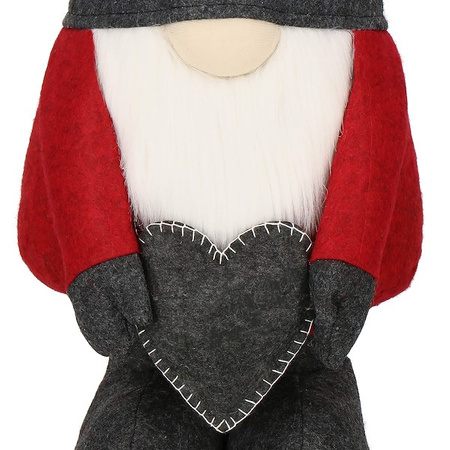 Skrzat świąteczny 80-125 cm z sercem, krasnal na teleskopowych nogach, gnom