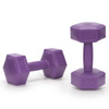 Hantle 2x2kg hexagonalne do ćwiczeń fitness ciężarki zestaw 2 szt. fioletowe