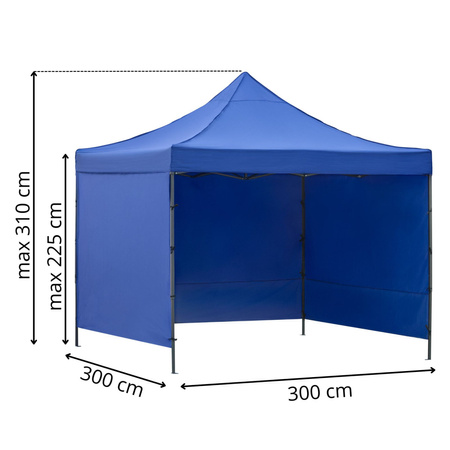 Pawilon handlowy 3x3 m namiot handlowy ekspresowy na imprezy, targ, catering, granatowy