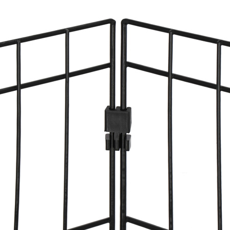 Kojec dla zwierząt metalowy wybieg dla szczeniaków klatka dla psa 155x76 cm czarna