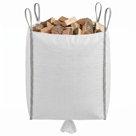 Worek Big bag na gruz z lejem 1000 kg wytrzymały 160x90x90 cm kontener z uchwytami biały