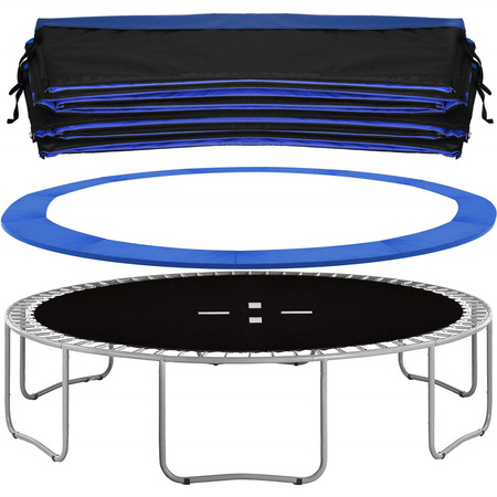 Siatka do trampoliny zewnętrzna z osłoną na sprężyny 427 cm 14 FT 8 słupków niebieska