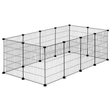 Wybieg, klatka treningowa dla zwierząt 143x71x46 cm kojec przenośny, domowy dla psa i królika, czarny