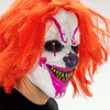 Straszny klaun maska na Halloween zabójca krwawy claun z włosami przebranie horror cosplay