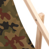 Leżak plażowy składany, drewniany z materiałem moro
