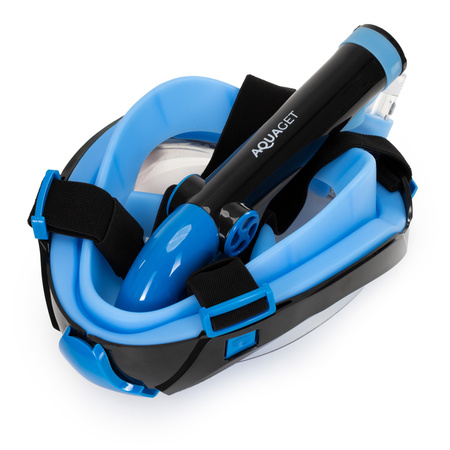 Maska do snorkelingu, nurkowania L/XL pełnotwarzowa z rurką, uchwyt na kamerę, AntiFog, DryTop