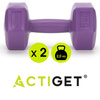 Hantle 2x2kg hexagonalne do ćwiczeń fitness ciężarki zestaw 2 szt. fioletowe