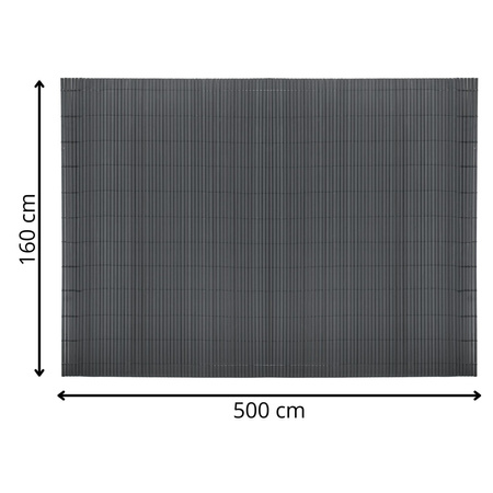 Osłona balkonowa 500x160 cm PVC maskująca na taras, z mocowaniem i profilem ciemnoszara