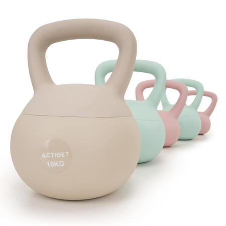 Kettlebell miękki 2kg ciężar do ćwiczeń, kula treningowa, fitness, jasnoróżowy