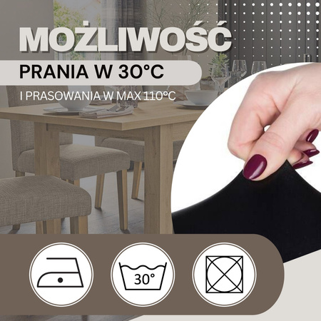 Pokrowiec na krzesło elastyczny skórzany czarny