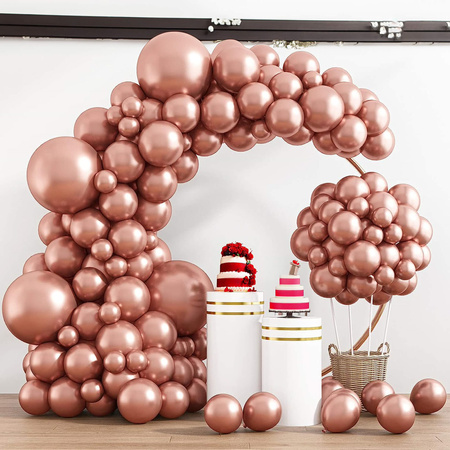 Balony 100 szt. urodzinowe, na wieczór panieński, wesele rose gold