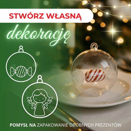 Bombki akrylowe 6cm kula plastikowa decoupage zestaw 4 szt.