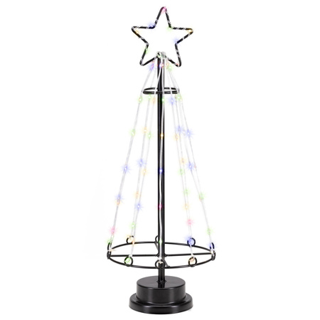 Choinka metalowa 45 cm ozdoba świąteczna 80 LED multikolor