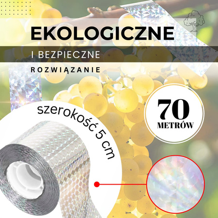 Taśma odstraszająca ptaki 70m hologramowa odstraszacz
