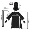 Kostium śmierci na Halloween 146-152 cm peleryna, kosa, okulary LED kostium żniwiarza, strój kostuchy