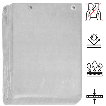Plandeka 5x8m 210g/m2 gruba płachta ochronna szara