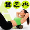 Roller fitness do masażu ciała, średnio twardy, wałek z wypustkami, czarny