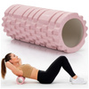 Roller fitness do masażu ciała, średnio twardy, wałek z wypustkami, różowy
